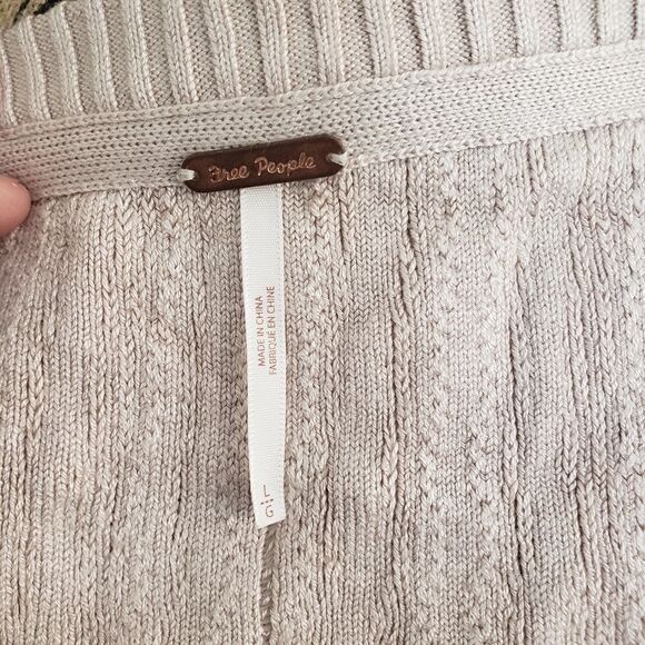 Free People Button Up Cropped Sweater W Size L - Picture 11 of 13